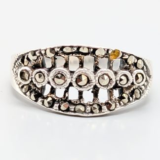 Ring i Silver med Markasiter S925 2.73g 16.75mm