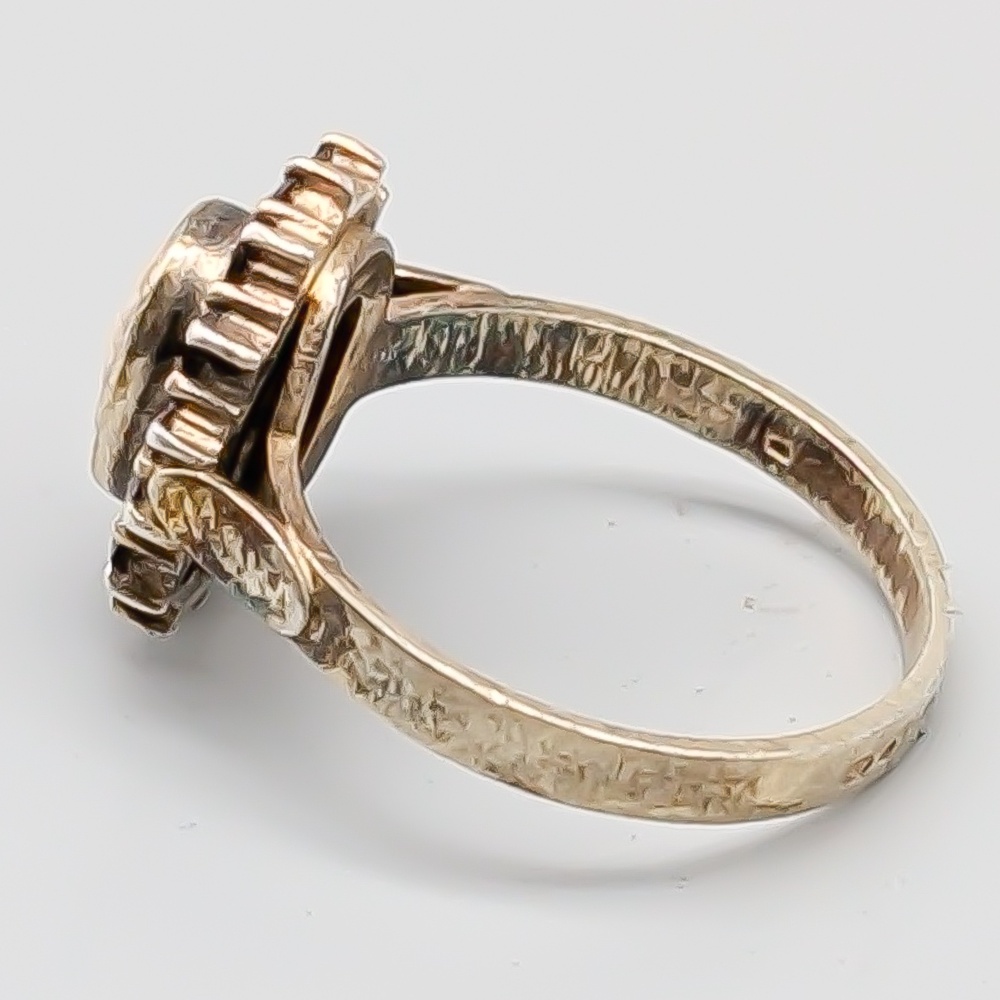 Ring i Förgyllt Silver med Kamé och Granater S925 3.09g 17mm - Bild 2