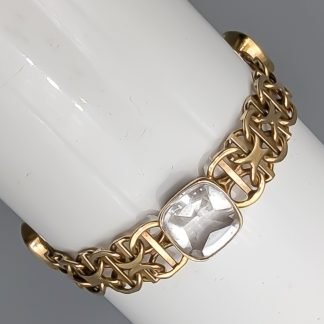 21cm X-Länk i Guld med Vita Stenar 18K 20.77g