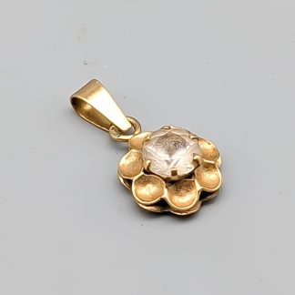Hänge i Guld med Vit Sten 18K 0.77g 15mm