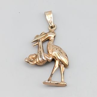 Hänge i Förgyllt Silver Stork S925 3.48g 26mm