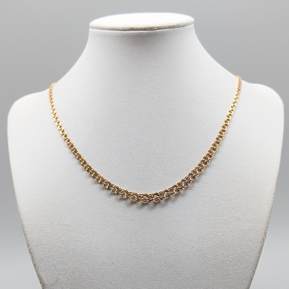45.5cm Doserad Bismarcklänk i Guld 18K 10.26g