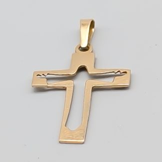 Hänge i Guld Kors 18K 0.68g 23mm