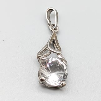 Hänge i Silver med Vit Sten S925 0.88g 20mm
