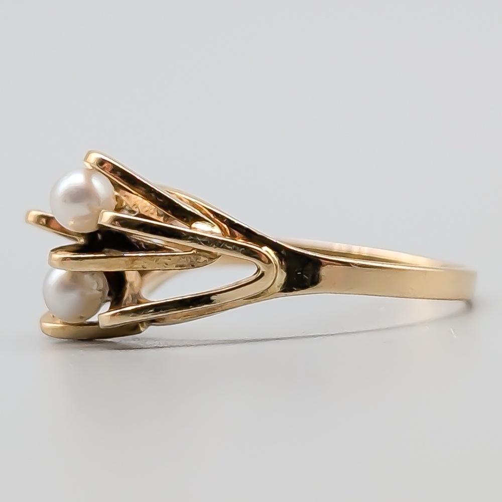 Ring i Guld med Odlade Pärlor 18K 2.62g 17mm - Bild 2