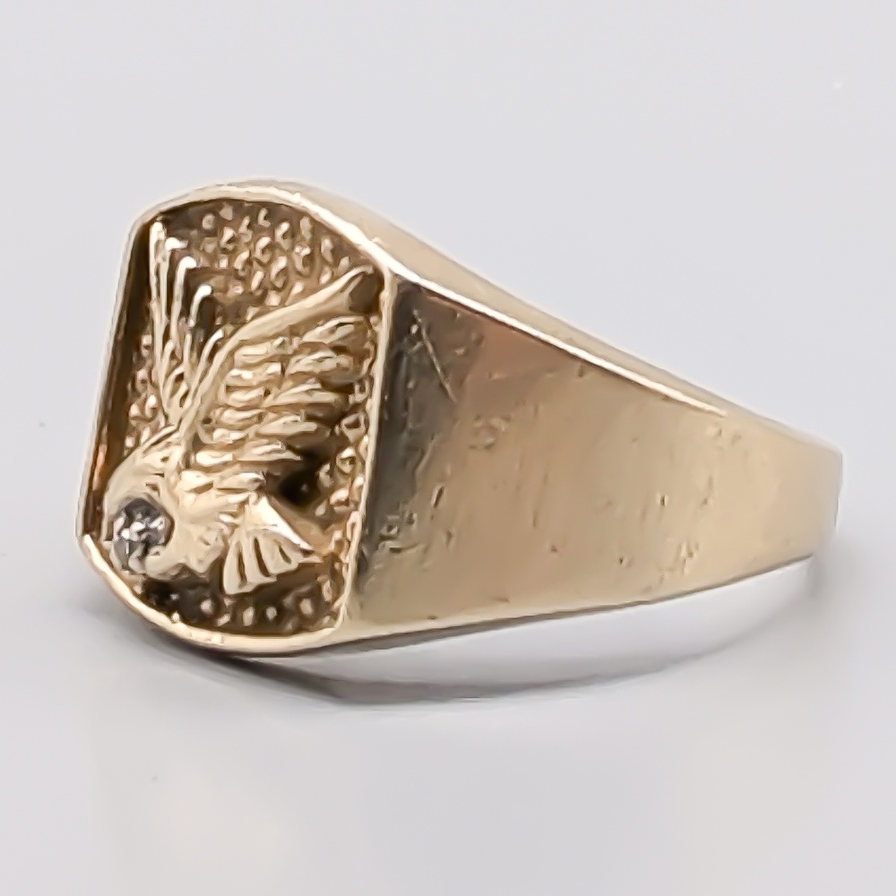 Klackring i Guld med Diamant 10K 3.96g 19.5mm - Bild 2