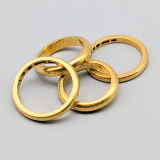 4 st Släta Ringar i Guld 23K 27.17g 0mm