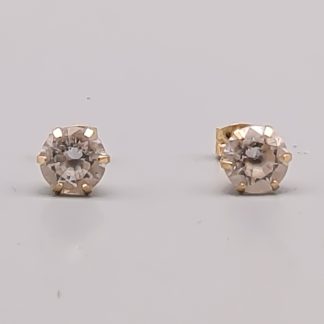 Örhängen i Guld med Vita Stenar 18K 1.24g 7mm