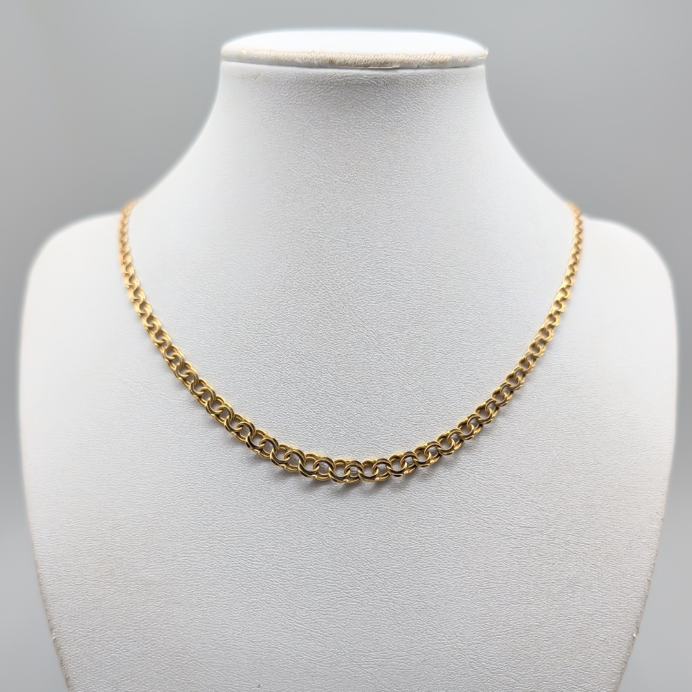 46.5cm Doserad Bismarcklänk i Guld 18K 10.43g