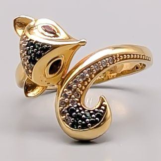Ring i Guld med Stenar Räv 21K 5.67g 20mm