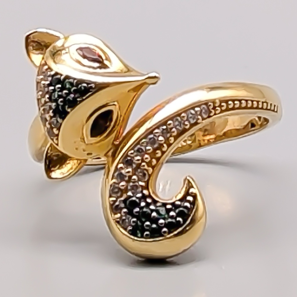 Ring i Guld med Stenar Räv 21K 5.67g 20mm