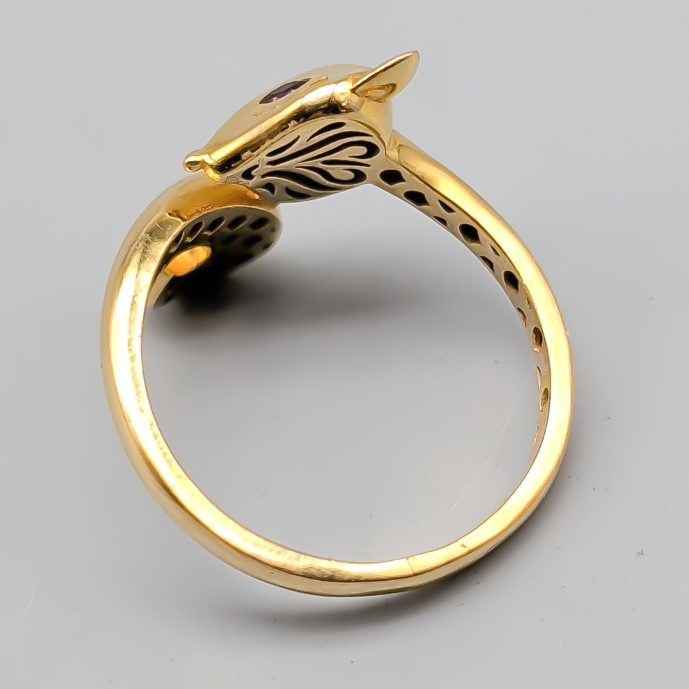 Ring i Guld med Stenar Räv 21K 5.67g 20mm - Bild 3