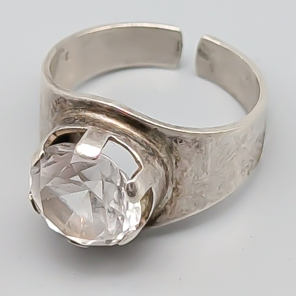 Ring i Silver med Vit Sten S830 4.59g 18mm - Bild 3