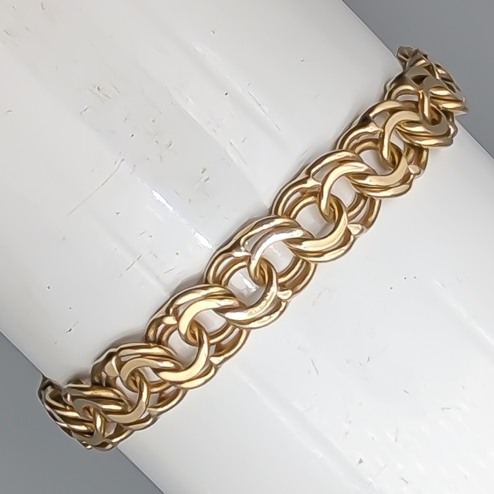 19cm Bismarcklänk i Guld 18K 14.04g