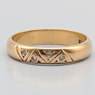 Diamantring i Guld 18K 3.64g 17.25mm