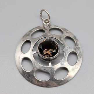 Hänge i Silver med Brun Sten S830 4.24g 36mm