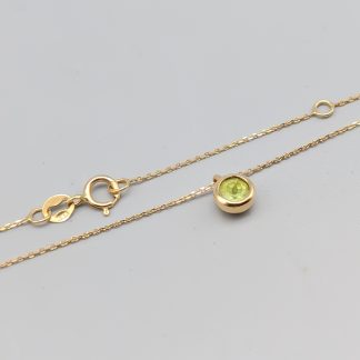 43cm Knivslipad Ankarlänk i Guld med Månadssten Augusti 18K 1.6g