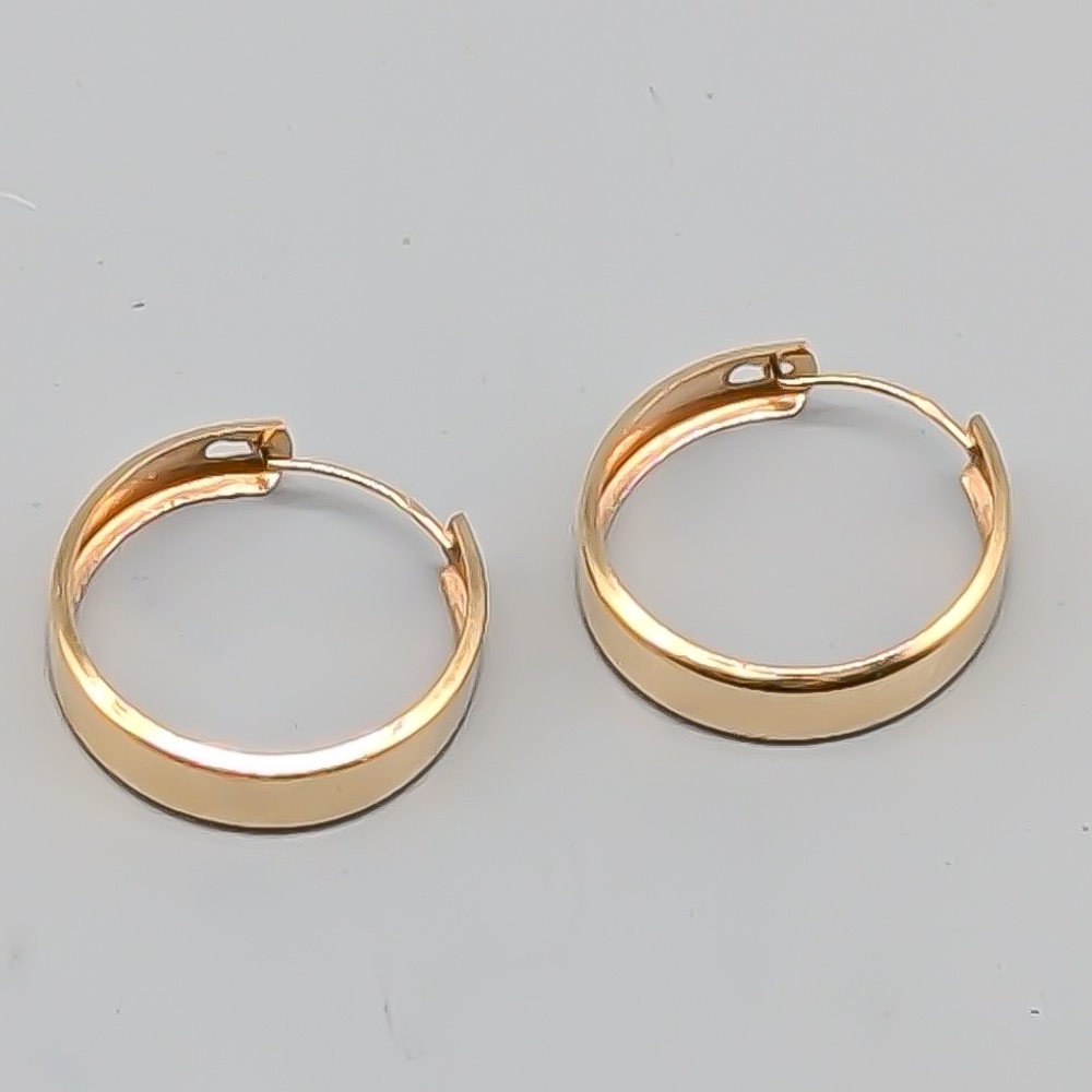 Creoler i Guld 18K 1.26g 18mm - Bild 2