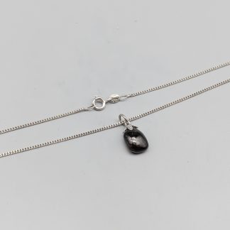 42.5cm Pansarlänk i Silver med Hänge med Svart Sten S925 4.21g