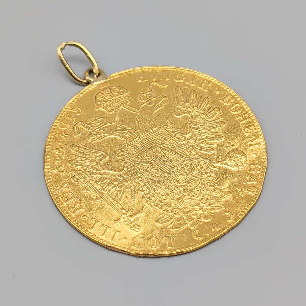 Hänge i Guld 4 Ducat Österrike 23K 14.32g 42mm
