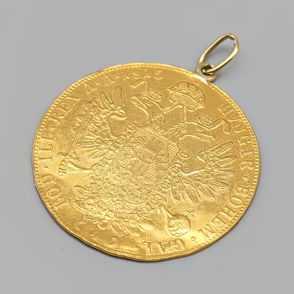 Hänge i Guld 4 Ducat Österrike 23K 14.32g 42mm - Bild 2