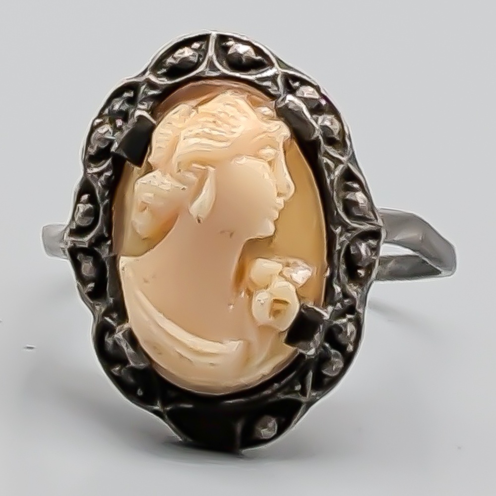 Ring i Silver med Kamé S830 2.78g 17.5mm