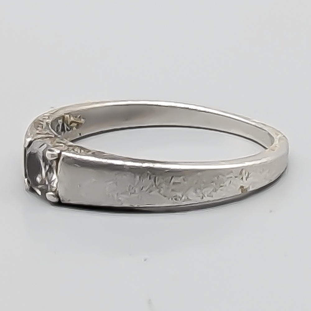 Ring i Silver med Vit Sten S925 2.3g 17mm - Bild 2