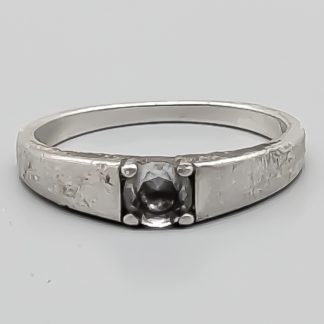 Ring i Silver med Vit Sten S925 2.3g 17mm