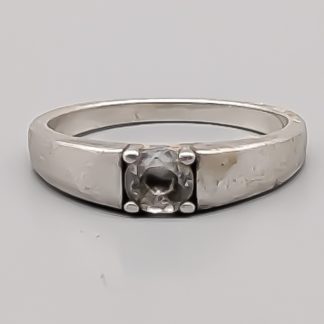 Ring i Silver med Vit Sten S925 2.28g 16mm