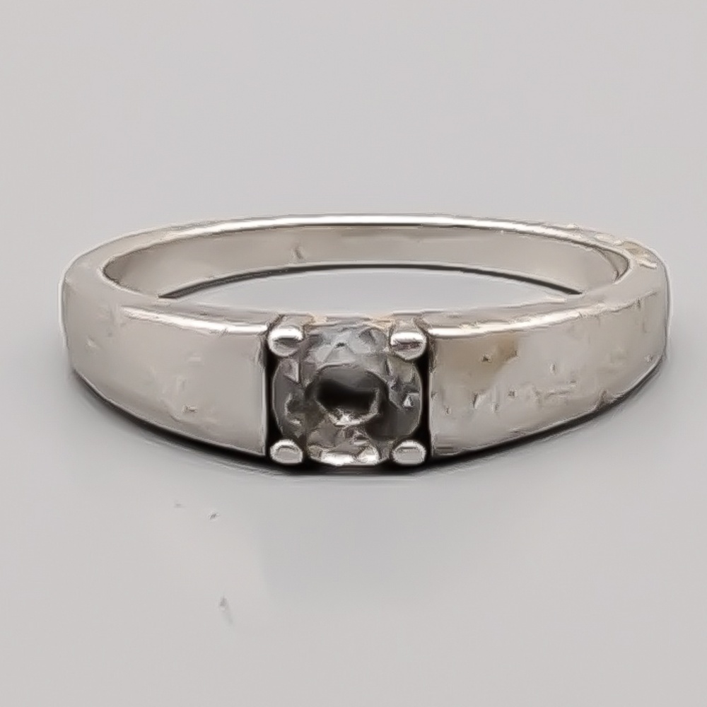 Ring i Silver med Vit Sten S925 2.28g 16mm