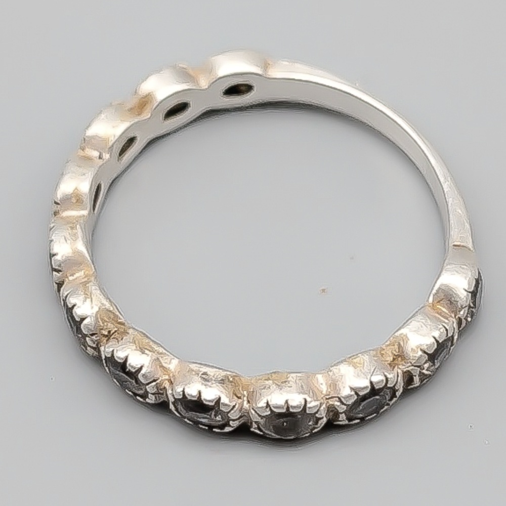 Ring i Silver med Vita Stenar S925 2.15g 17mm - Bild 3