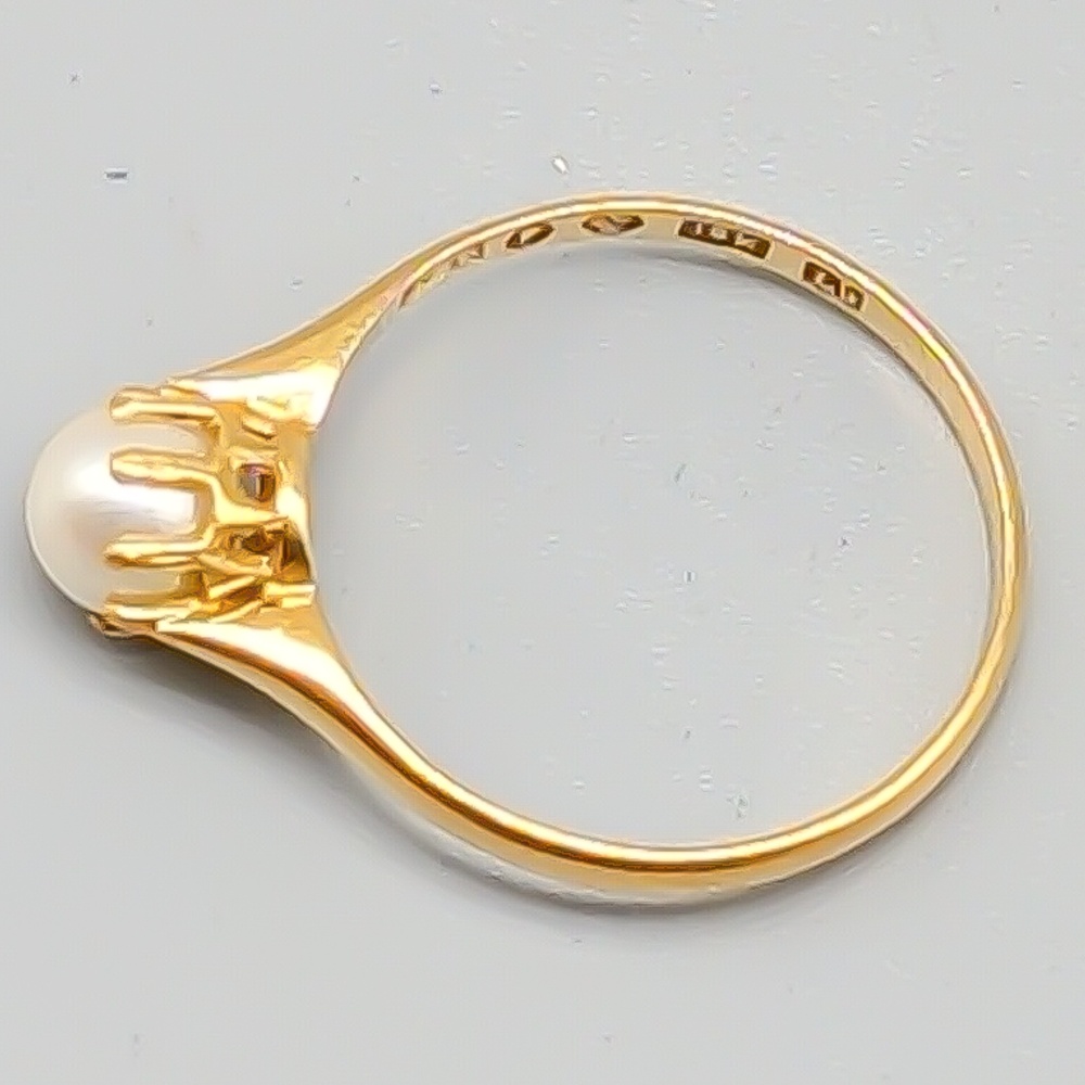Ring i Guld med Odlad Pärla 18K 1.71g 17mm - Bild 3