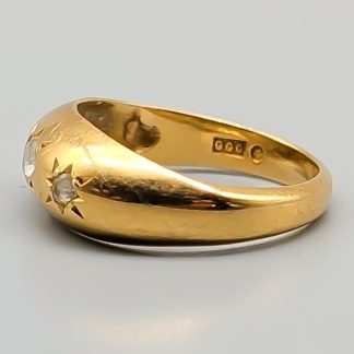 Ring i Guld med Vita Stenar 18K 3.24g 16.25mm