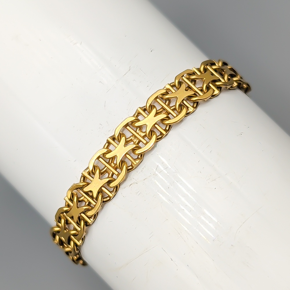 19cm X-Länk med Stav i Guld 18K 12.11g