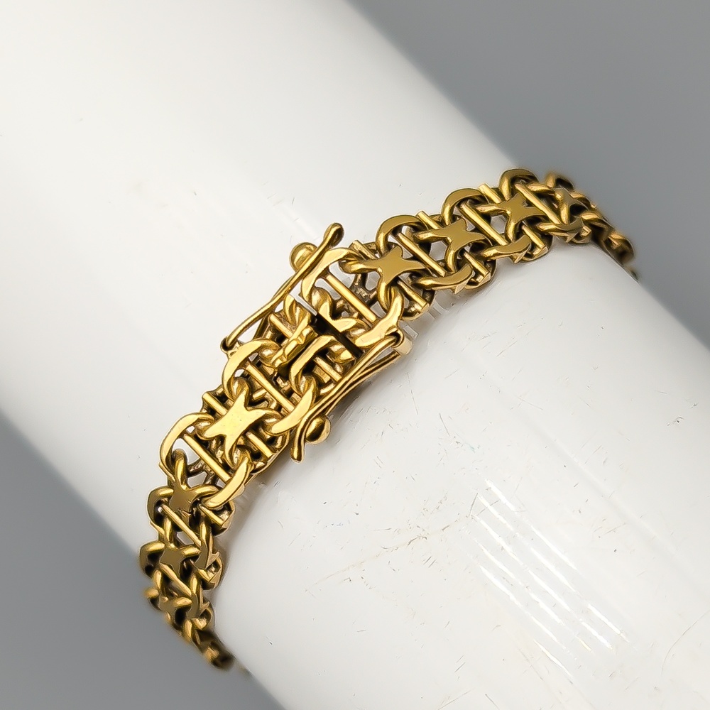 19cm X-Länk med Stav i Guld 18K 12.11g - Bild 2