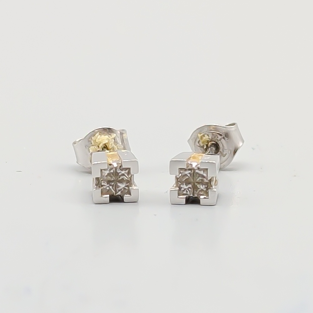 Diamantörhängen i Vitguld 18K 1.6g 5mm