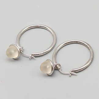 Edge Örhängen i Silver med Vita Kvarts S925 8.48g 44mm