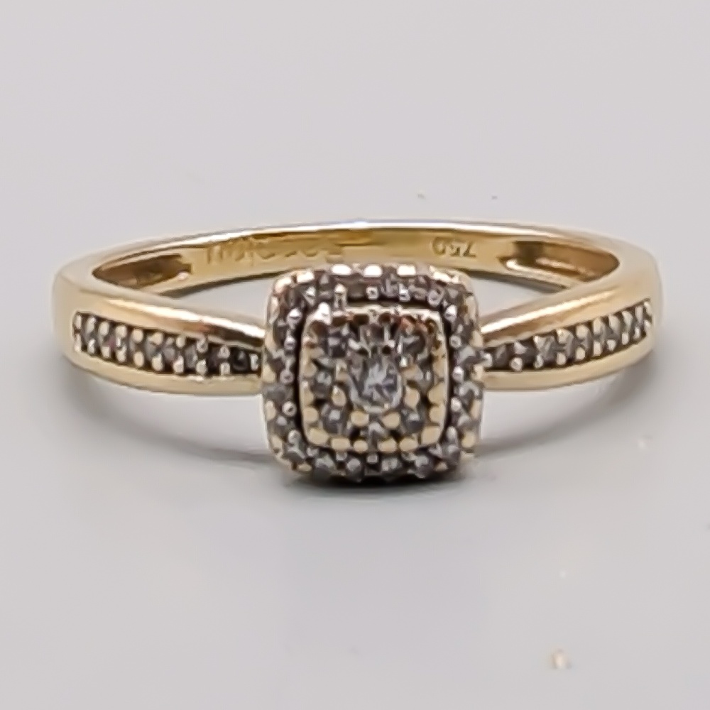 Diamantring i Guld 18K 2.23g 16mm