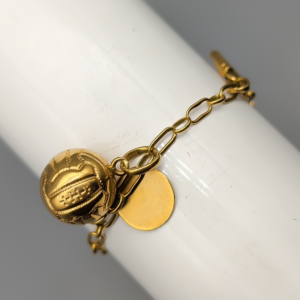 19.5cm Armband i Guld med Berlocker 18K 13.55g - Bild 2