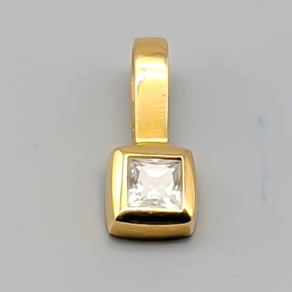 Hänge i Guld med Vit Sten 18K 0.92g 16mm - Bild 2
