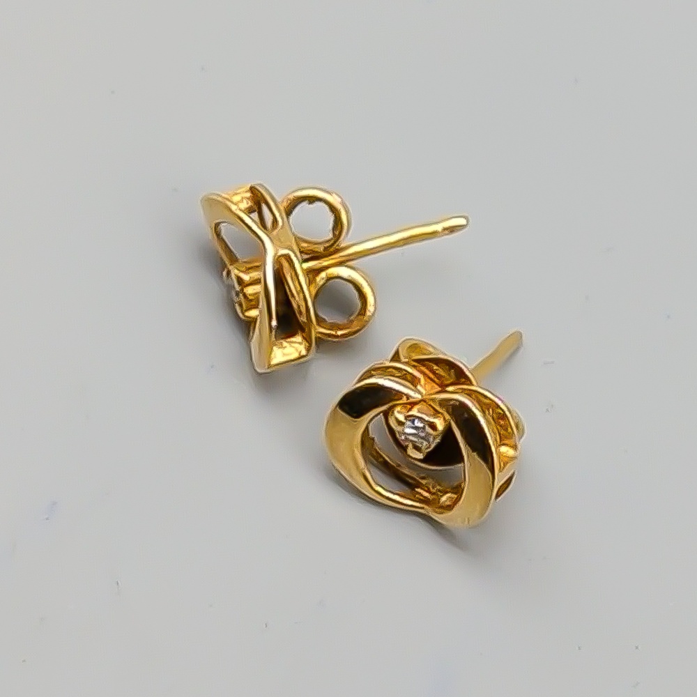 Diamantörhängen i Guld 18K 1.71g 10mm - Bild 2