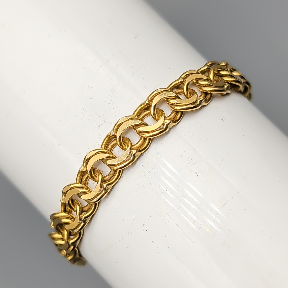 19.5cm Bismarcklänk i Guld 18K 16.19g