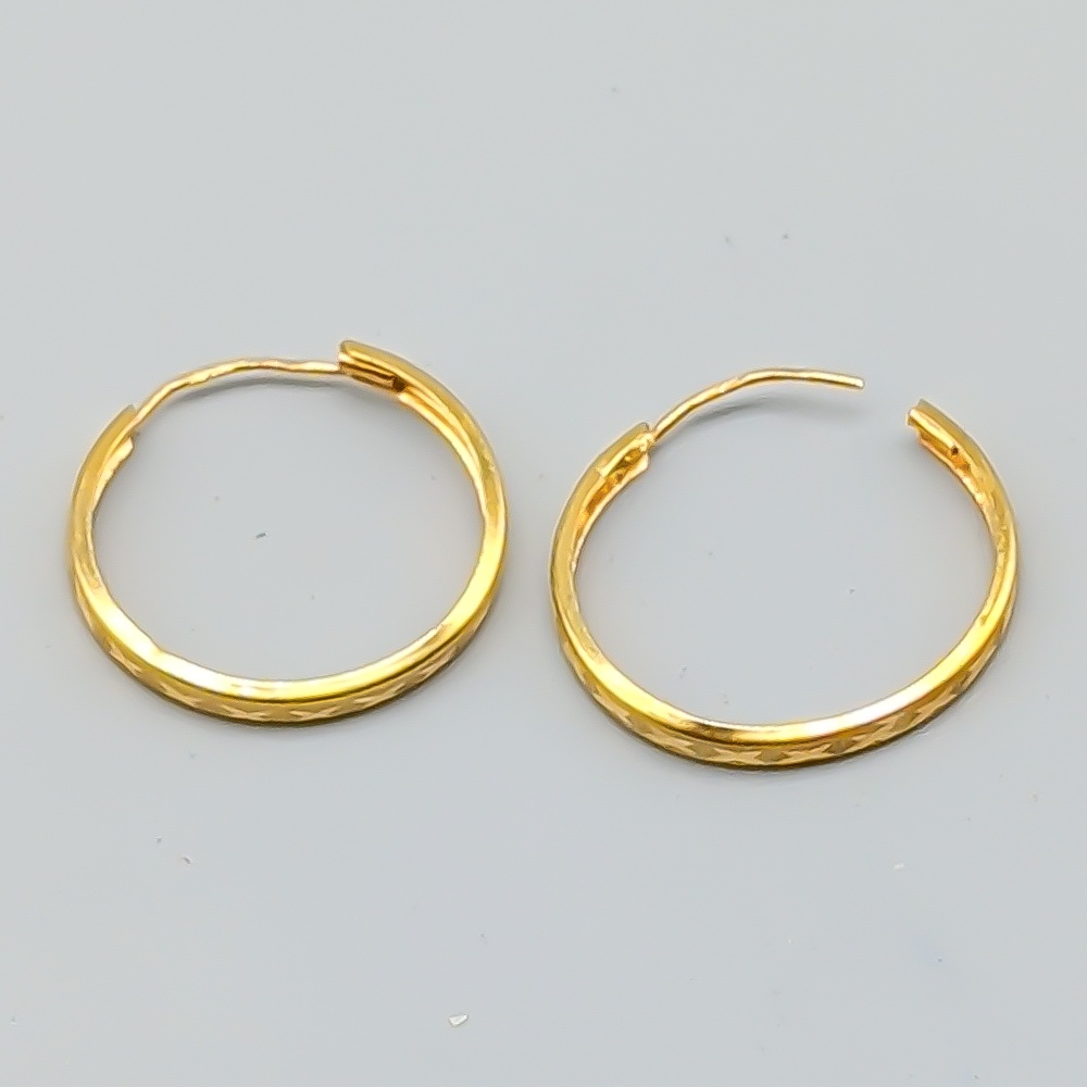 Creoler i Guld 18K 1.02g 21mm - Bild 2
