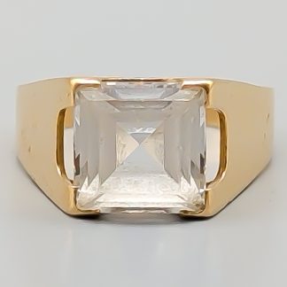 Ring i Guld med Vit Sten 18K 5.92g 19.75mm