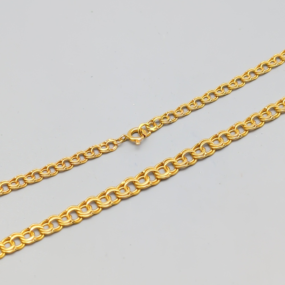 45.5cm Doserad Bismarcklänk i Guld 18K 11.54g