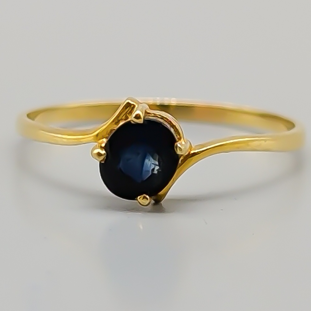 Ring i Guld med Blå Safir 18K 1.7g 19.75mm - Bild 2