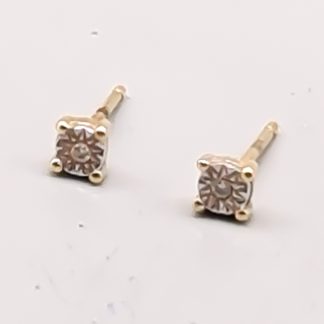 Diamantörhängen i Guld 18K 0.62g 4mm