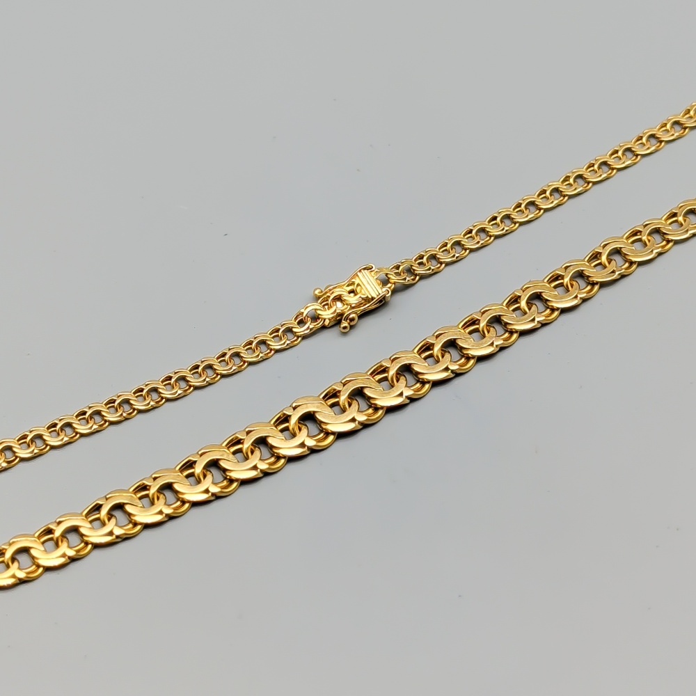 47.5cm Doserad Jo-ans Bismarcklänk i Guld 18K 18.62g - Bild 2
