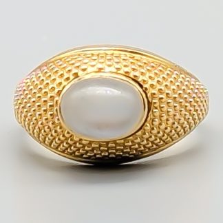 Ring i Guld med Vit Sten 18K 4.07g 17mm