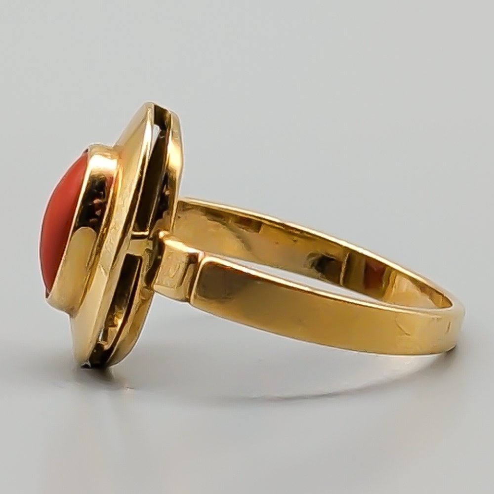 Ring i Guld med Orange Sten 14K 4.47g 19.25mm - Bild 2